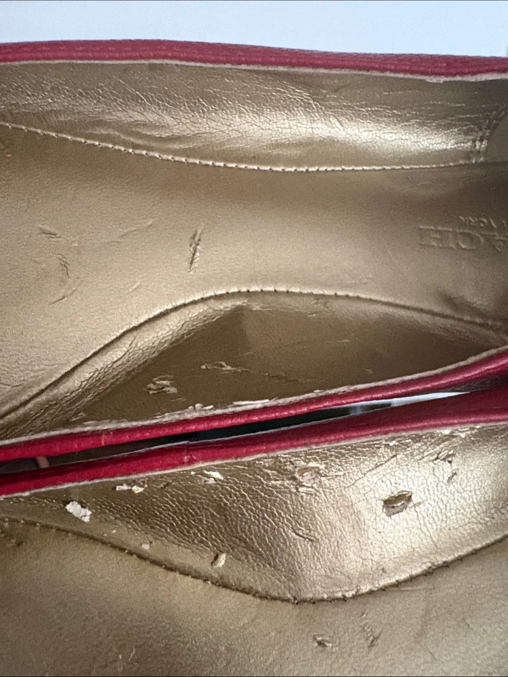 COACH ‘Bianca’ Red Pebbled Leather Ballet Flat Size 7